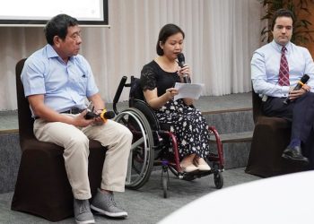 Trao đổi về việc giám sát việc thực thi Điều 27 của Công ước Liên hợp quốc về quyền của người khuyết tật. (Ảnh: PV/Vietnam+)