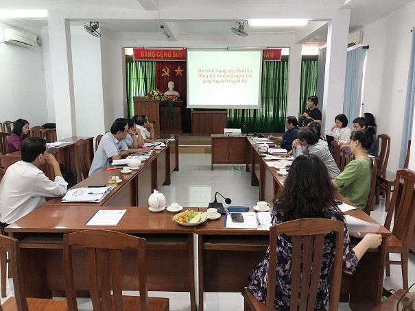 Toàn cảnh buổi Hội thảo Dự án “Hỗ trợ người khuyết tật tàn tật - vượt lên tất cả” (Ảnh Nhất Tâm)