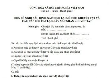 cách làm hồ sơ khuyết tật